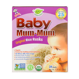 Hot Kid, Baby Mum-Mum, органические рисовые сухарики, 24 сухарика, 50 г (1,76 унции)