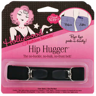 Hollywood Fashion Secrets, Hip Hugger Strap, Black, 1 Elastic Band