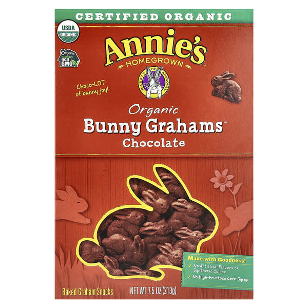 Annie's Homegrown, Organic Bunny Grahams™, Chocolate, 7.5 oz (213 g)