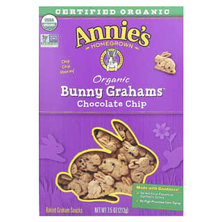 Annie's Homegrown, Snack biologici al forno Bunny Graham, gocce di cioccolato, 213 g