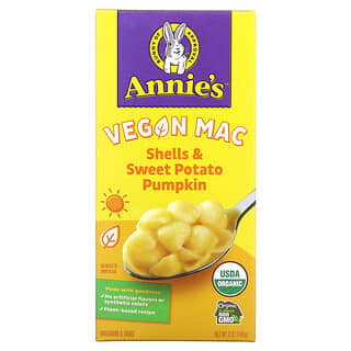 Annie's Homegrown, 植物性マカロニ、シェル＆サツマイモ、カボチャ、170g（6オンス）