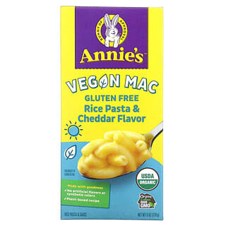 Annie's Homegrown, Vegan Mac, Rice Pasta & Cheddar, Gluten Free, 6 oz (170 g)