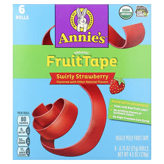 Annie's Homegrown, FruitTape，漩涡草莓，6 卷，4.5 盎司（128 克）