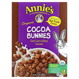 Annie's Homegrown, Conejitos de cacao orgánico, cereales de avena, maíz y arroz`` 283,5 g (10 oz)