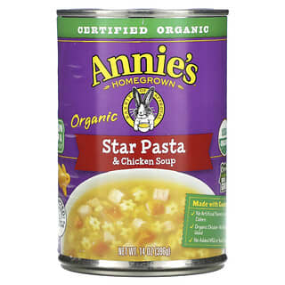 Annie's Homegrown, オーガニックスターパスタ＆チキンスープ、396g（14オンス）