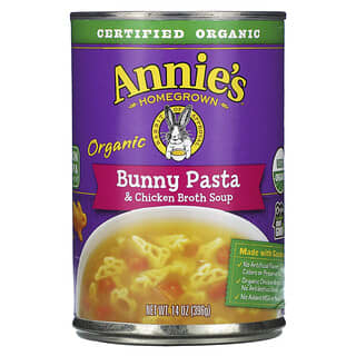 Annie's Homegrown, オーガニックバニーパスタ＆チキンブロススープ、396g（14オンス）