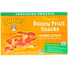 Organic Bunny Fruit Snacks, Sunny Citrus, 5 Pouches, 0.8 oz (23 g) Each