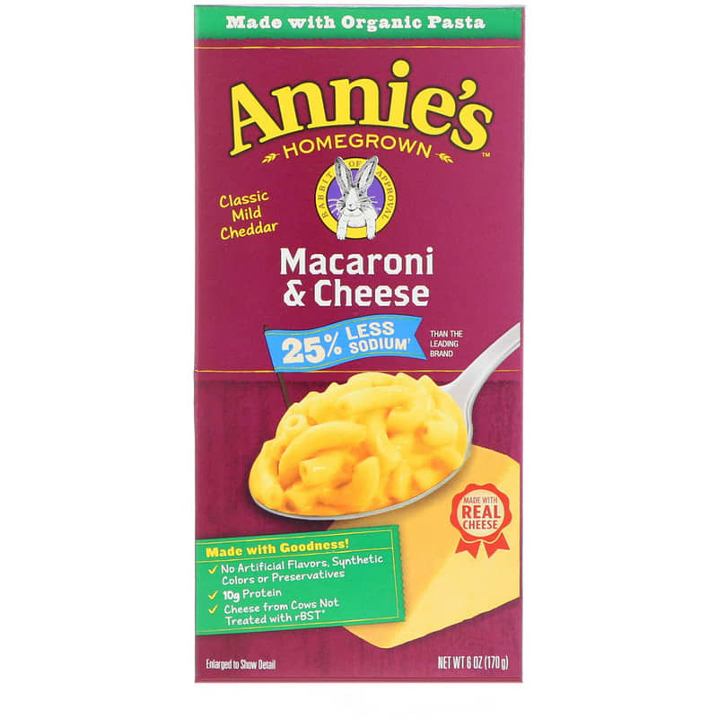 Annie's Homegrown Gluten Free Macaroni & Cheese, Rice Pasta & Cheddar - 6 oz box