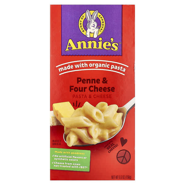 Annie's Homegrown, Pasta & Cheese, Penne & Four Cheese, 5.5 oz (156 g)