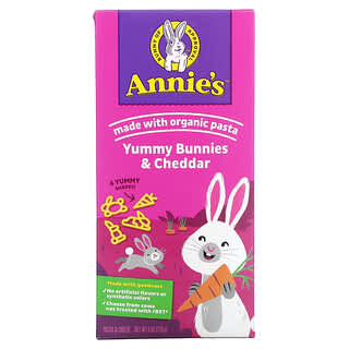 Annie's Homegrown, Bunny Pasta, 토끼 모양 파스타 & 여미 체다, 170g(6oz)