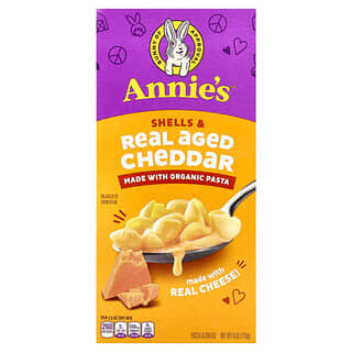 Annie's Homegrown, Macarrones y queso, Fideos caracoles y verdadero queso cheddar añejo, 170 g (6 oz)