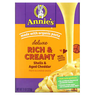 Annie's Homegrown, Cremoso de lujo con queso cheddar añejo, macarrones y salsa de queso, 312 g (11 oz)