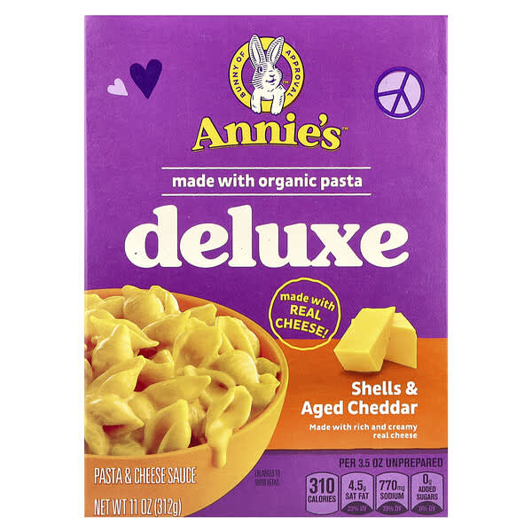 Annie's Homegrown, 디럭스 쉘 & 에이지드 체다, 312g(11oz)