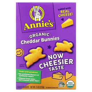 Annie's Homegrown, Conejitos de queso cheddar orgánico, Galletas saladas al horno, 213 g (7,5 oz)