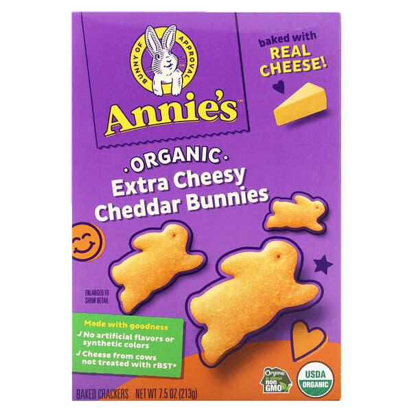 Annie's Homegrown, Organic Cheddar Bunnies, Baked Crackers, Extra ...