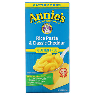 Annie's Homegrown, Рисовая паста и классический чеддер, без глютена, 170 г (6 унций)