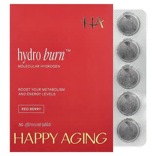Happy Aging‏, Hydro Burn™ التوت الأحمر، 30 قرصًا فوارًا، قرص فواري