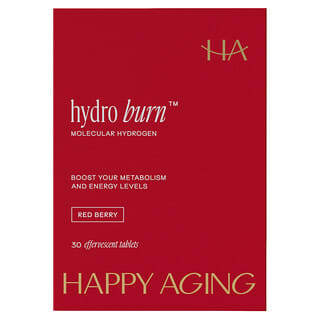 هابي إيجينغ‏, Hydro Burn™ التوت الأحمر، 30 قرصًا فوارًا، قرص فواري