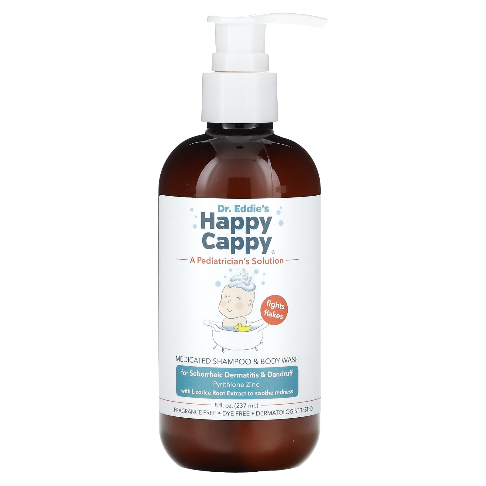 Happy Cappy, Medicated Shampoo & Body Wash, Fragrance Free, 8 fl oz ...