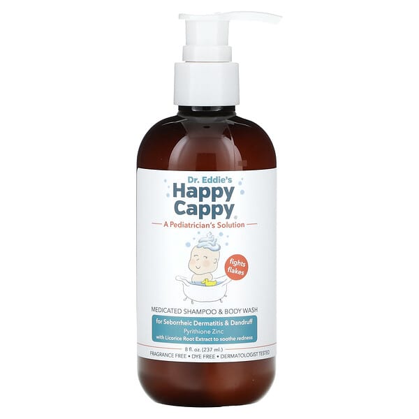 Happy Cappy, Medicated Shampoo & Body Wash, Fragrance Free, 8 fl oz ...