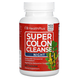 Health Plus, Super limpieza de colon, Noche, 60 cápsulas