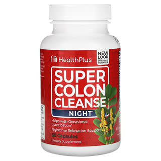 Health Plus, Super Colon Cleanse，夜用，60 粒胶囊