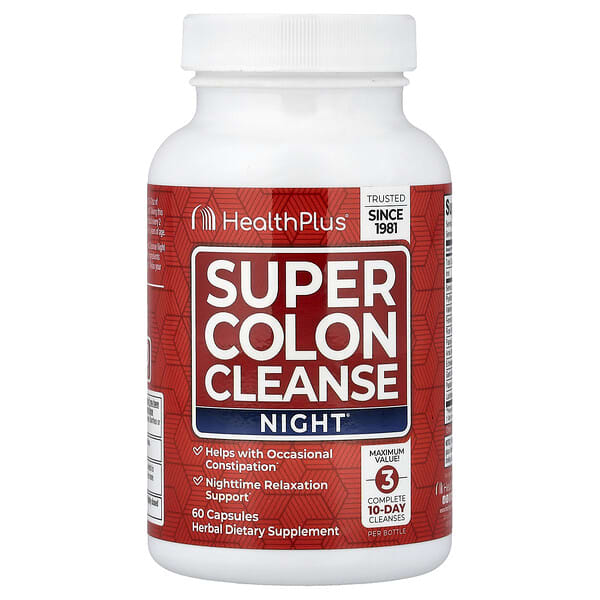 Health Plus, Super Colon Cleanse, Night®, 캡슐 60정