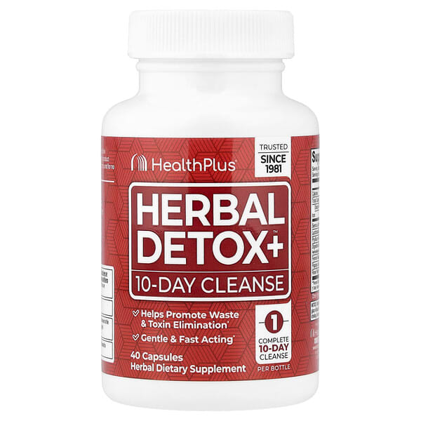 Health Plus, Herbal Detox+, 10-Day Cleanse, 40 Capsules — product photo 1