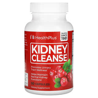 Health Plus, Kidney Cleanse, очищение почек, 60 капсул