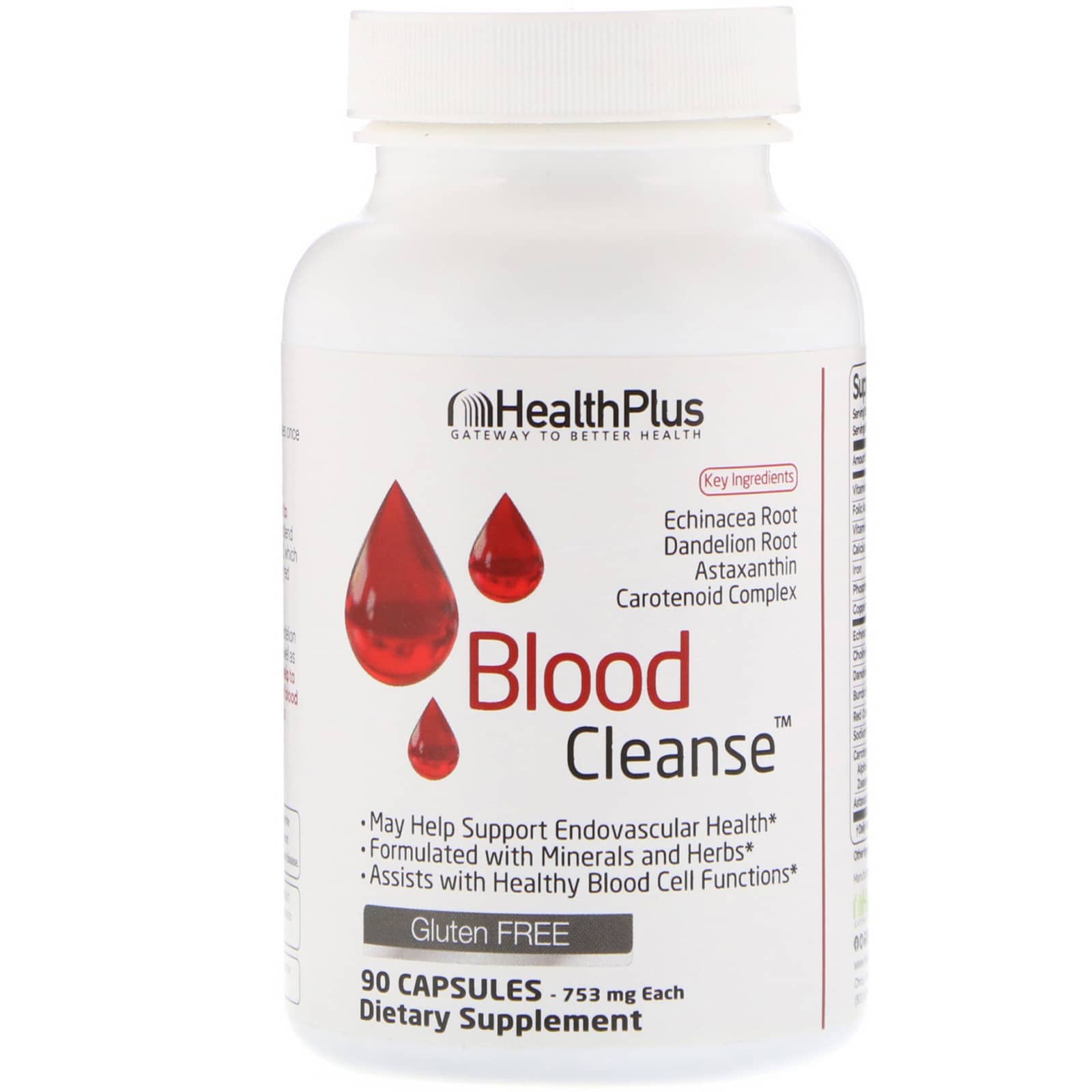 Health Plus Inc., Blood Cleanse（ブラッドクレンズ）、753mg、カプセル90粒 (販売終了商品)