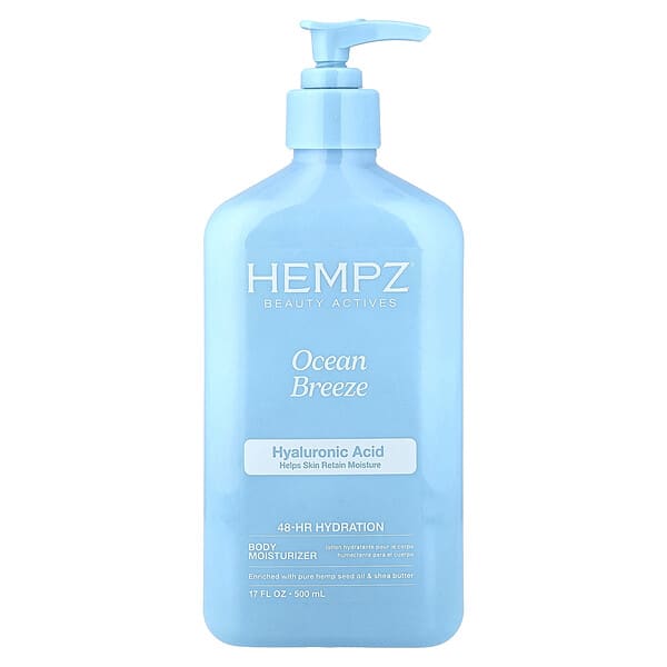 Hempz, 바디 모이스처라이저, 히알루론산, 오션 브리즈, 500ml(17fl oz)