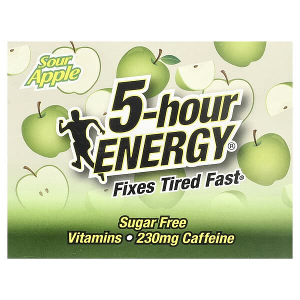 5 hour Energy, Sour Apple, 12 Bottles, 1.93 fl oz (57 ml) Each