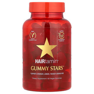 HAIRtamin, Gummy Stars™, Süper Meyve Karışımı, 60 Vegan Sakız