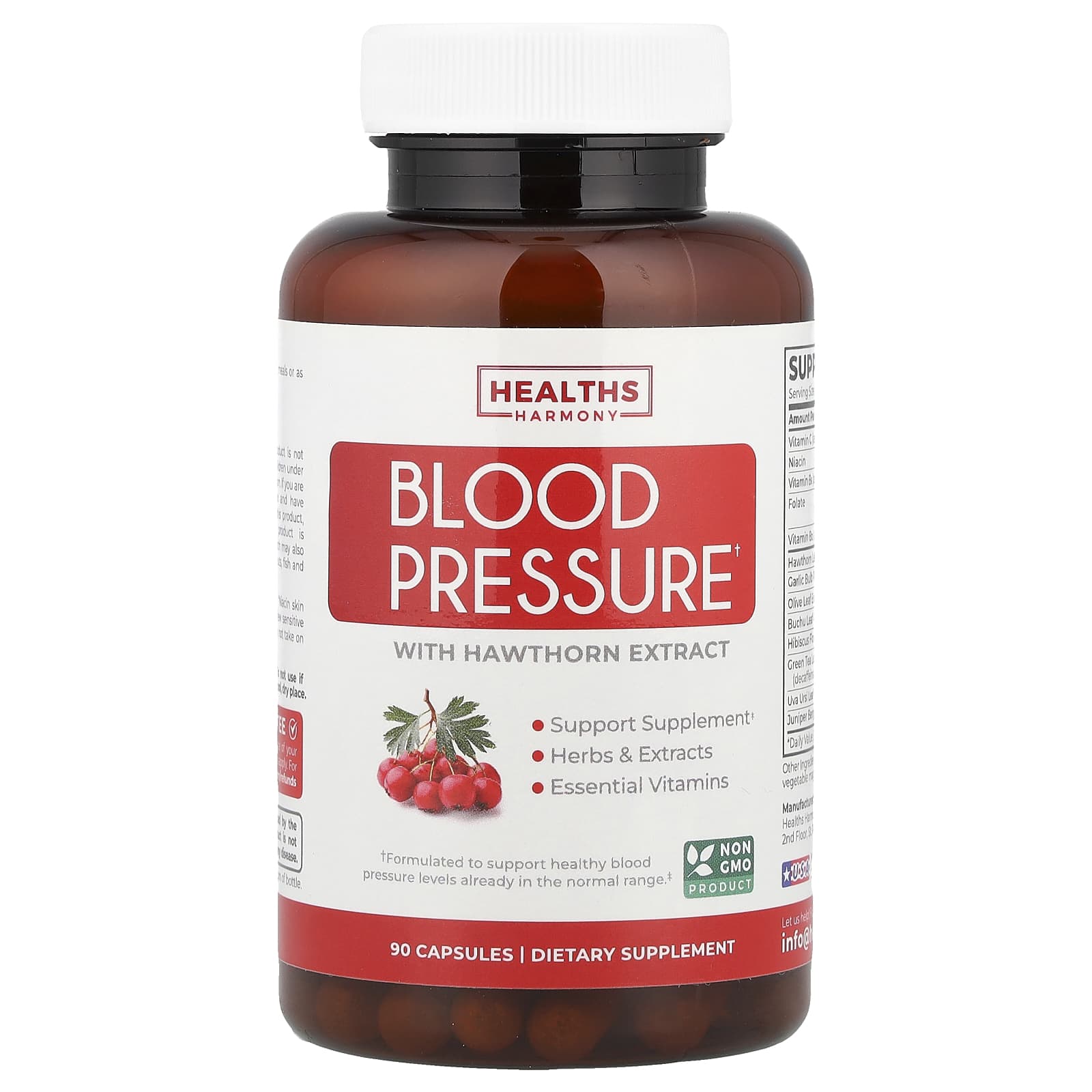 Blood Pressure with Hawthorn Extract, 90 Capsules