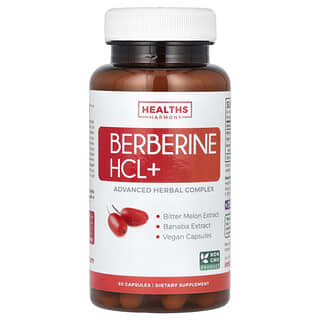 Healths Harmony, Berberine HCL +, 60 капсул