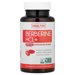 Healths Harmony, Clorhidrato de berberina y más, 60 cápsulas