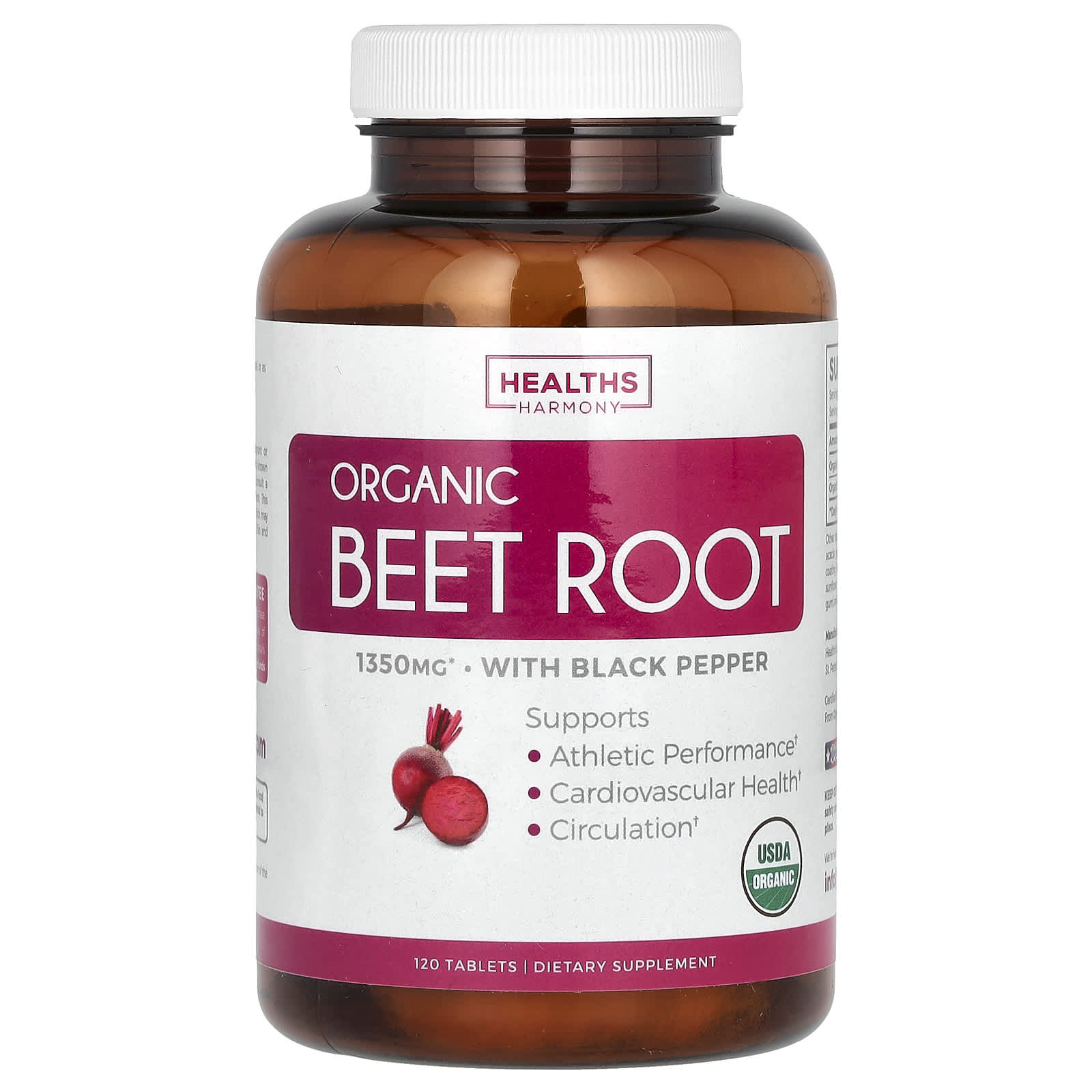 Healths Harmony, Organic Beet Root, 1,350 mg, 120 Tablets (675 mg per