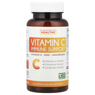 Healths Harmony, Soutien immunitaire à la vitamine C, 60 capsules