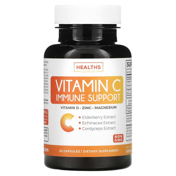 Healths Harmony, Vitamin C Immune Support, 60 Capsules