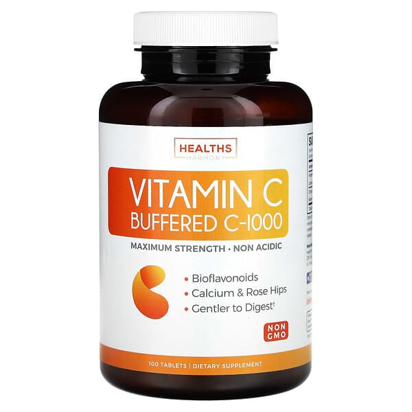 Healths Harmony, Vitamin C Buffered C-1000, 100 Tablets