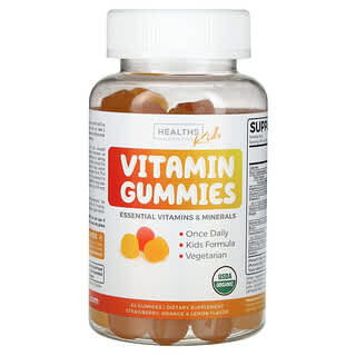 Healths Harmony, Kids Vitamin Gummies, Vitamin-Fruchtgummis für Kinder, Erdbeere, Orange und Zitrone, 60 Fruchtgummis
