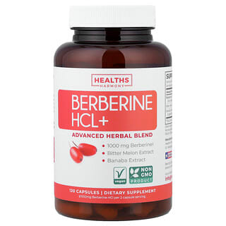 Healths Harmony, Berberine HCL+, 120 Capsules