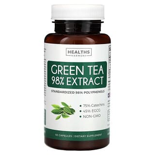 Healths Harmony, 绿茶提取物 98%，60 粒胶囊