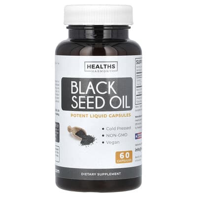 Healths Harmony, Black Seed Oil, 60 Capsules (500 mg per Capsule)