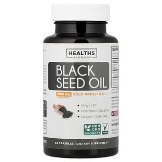Healths Harmony, Black Seed Oil, 60 Capsules (500 mg per Capsule)
