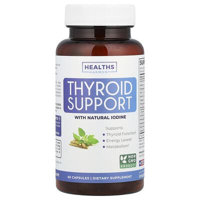 Healths Harmony, Thyroid Support Formula with Natural Iodine, 60 Capsules