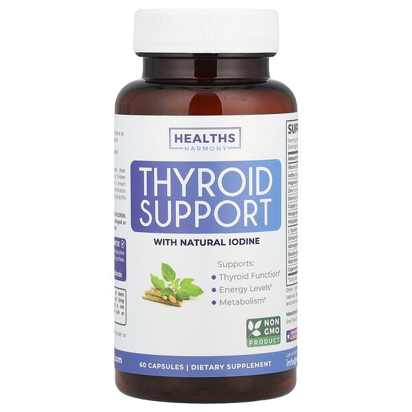 Thyroid Support With Natural Iodine, 60 Capsules
