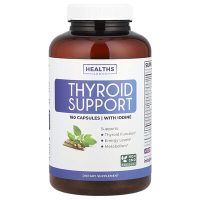 Healths Harmony, Thyroid Support Formula with Iodine, 180 Capsules