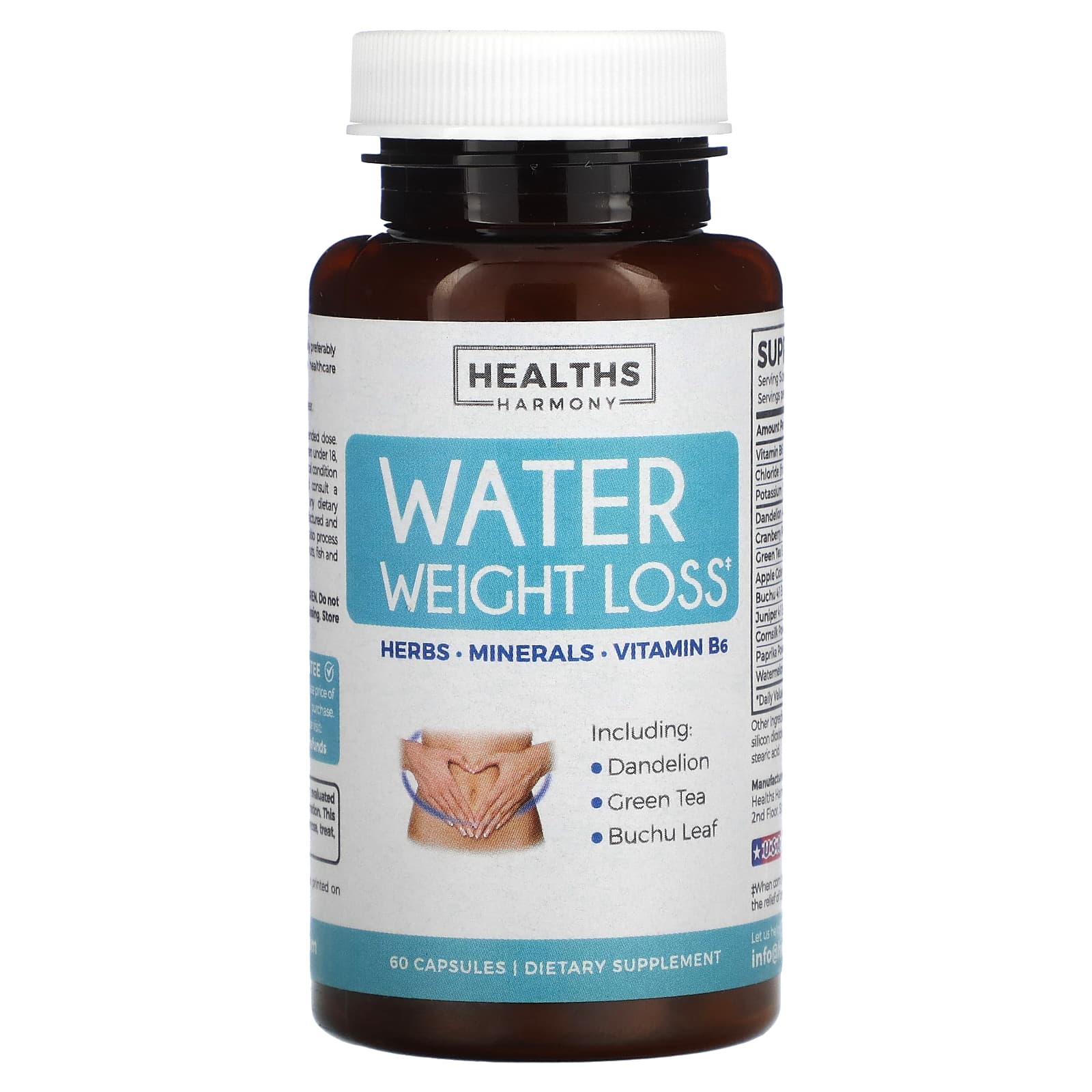 Healths Harmony Water Weight Loss 60 Capsules