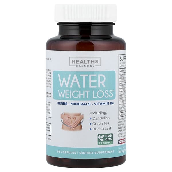 Healths Harmony, Water Weight Loss, 60 Capsules — product photo 1